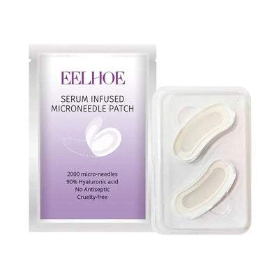 1 par de parches antiarrugas con microagujas para ojos, con colágeno para una hidratación profunda y suavizar las patas de gallo y la hinchazón.
