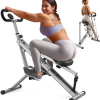 Máquina de sentadillas para el hogar, máquina de ejercicios Rodeo Core, plegable hasta 150 kg, 4 bandas de resistencia ajustables, máquina de paseo y remo para glúteos