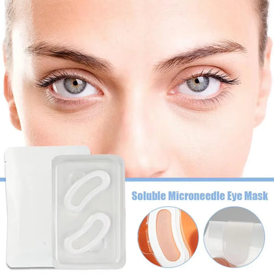 1 par de parches antiarrugas con microagujas para ojos, con colágeno para una hidratación profunda y suavizar las patas de gallo y la hinchazón.